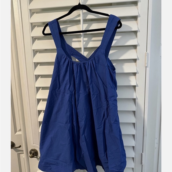 Anthropologie Blue Relaxed Cross Back Mini Dress - Picture 1 of 3
